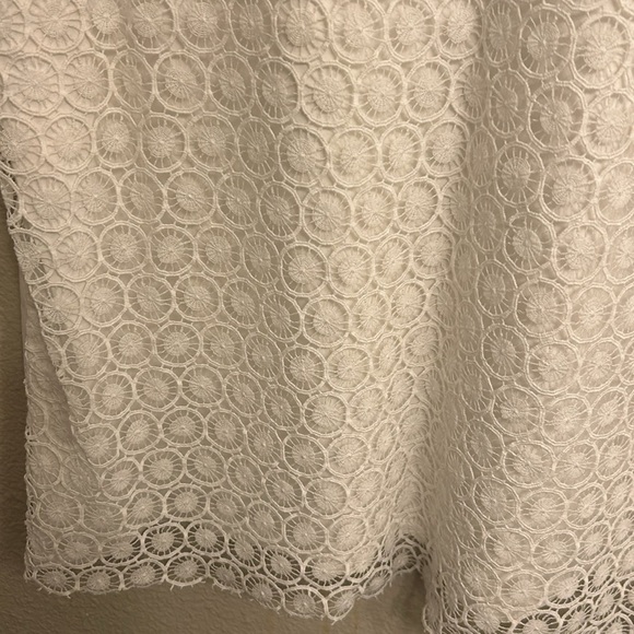 Loft Women White Lace Overlay Sleeveless Tank Size Large - Picture 5 of 6